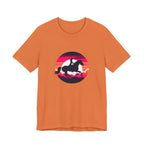 Woman Horse Riding Retro Sunset Tee