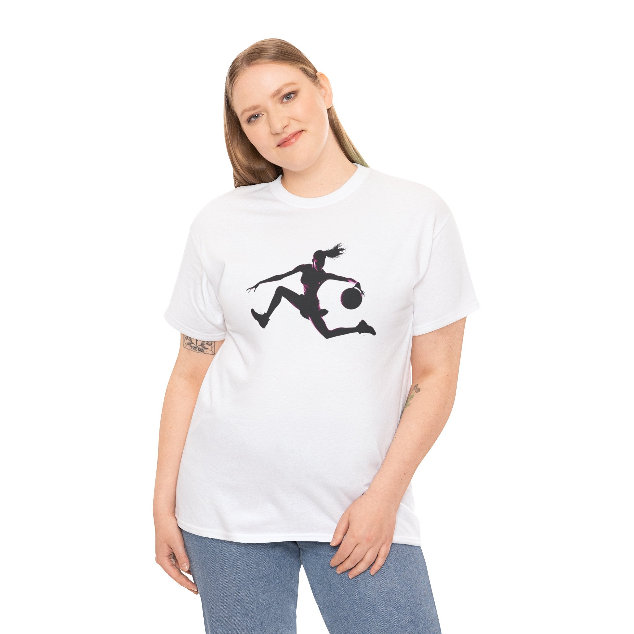 Basketball Player Silhouette T-Shirt — Dynamic Graphic Tee for Basketball Fans