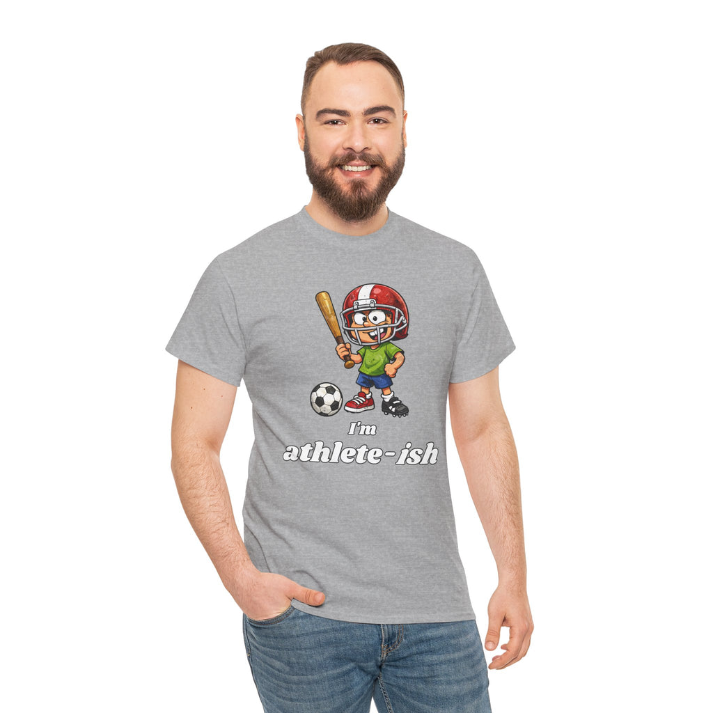 "I'm Athlete-ish" Sports Cartoon T-Shirt — Funny Sports Fan Graphic Tee