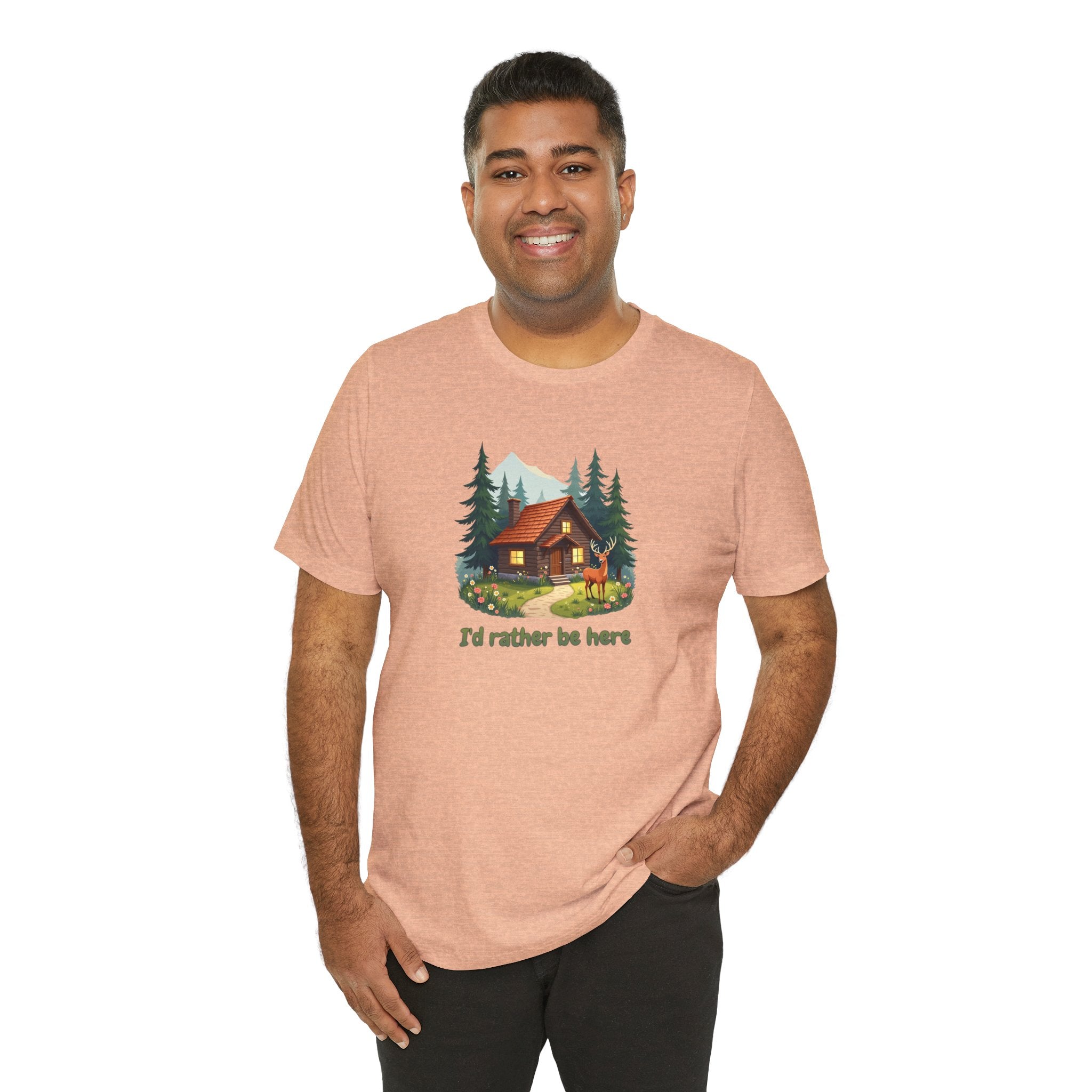 Cabin Escape T-Shirt — 'I'd Rather Be Here' Outdoors Tee