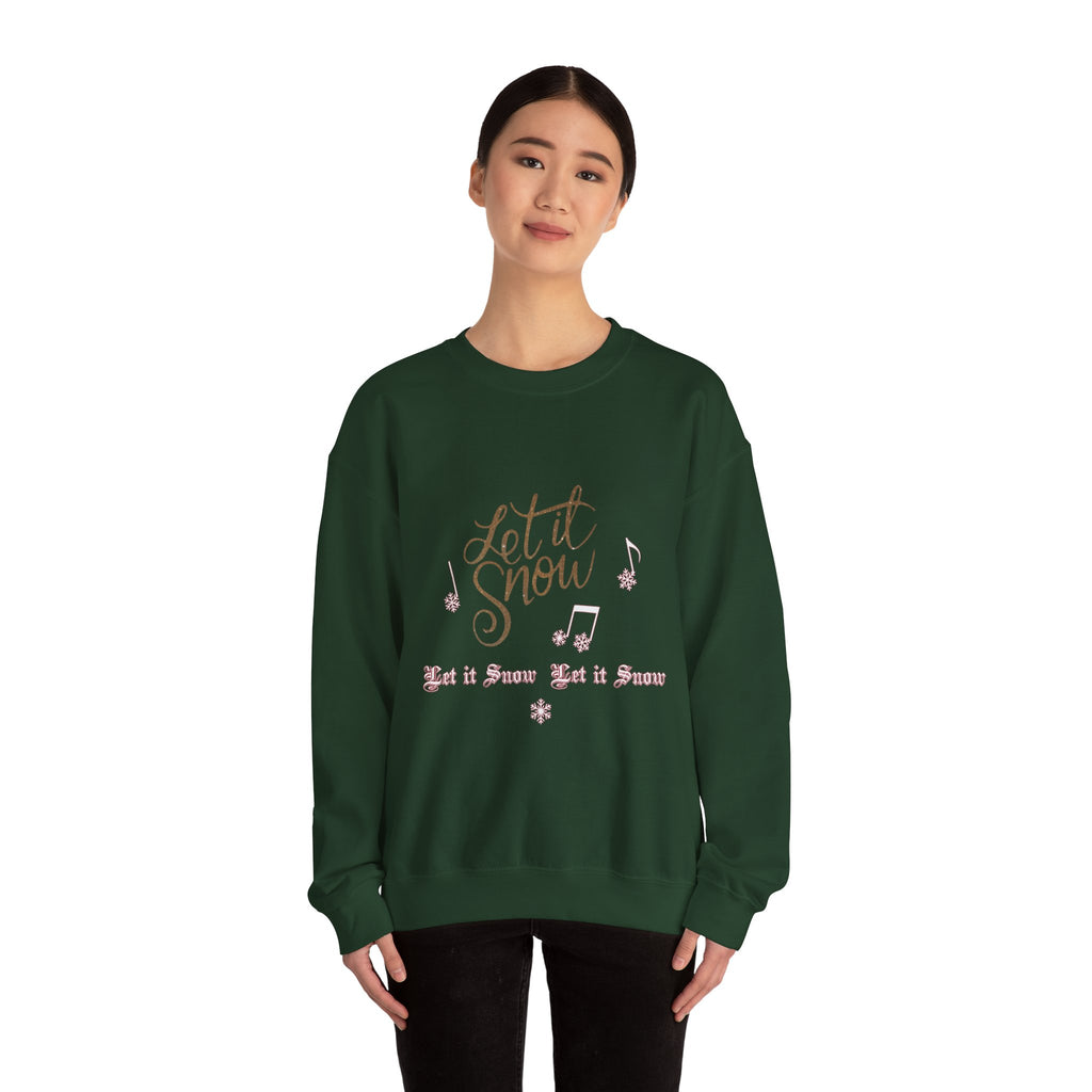 Let It Snow Sweatshirt — Holiday Crewneck with Music Notes
