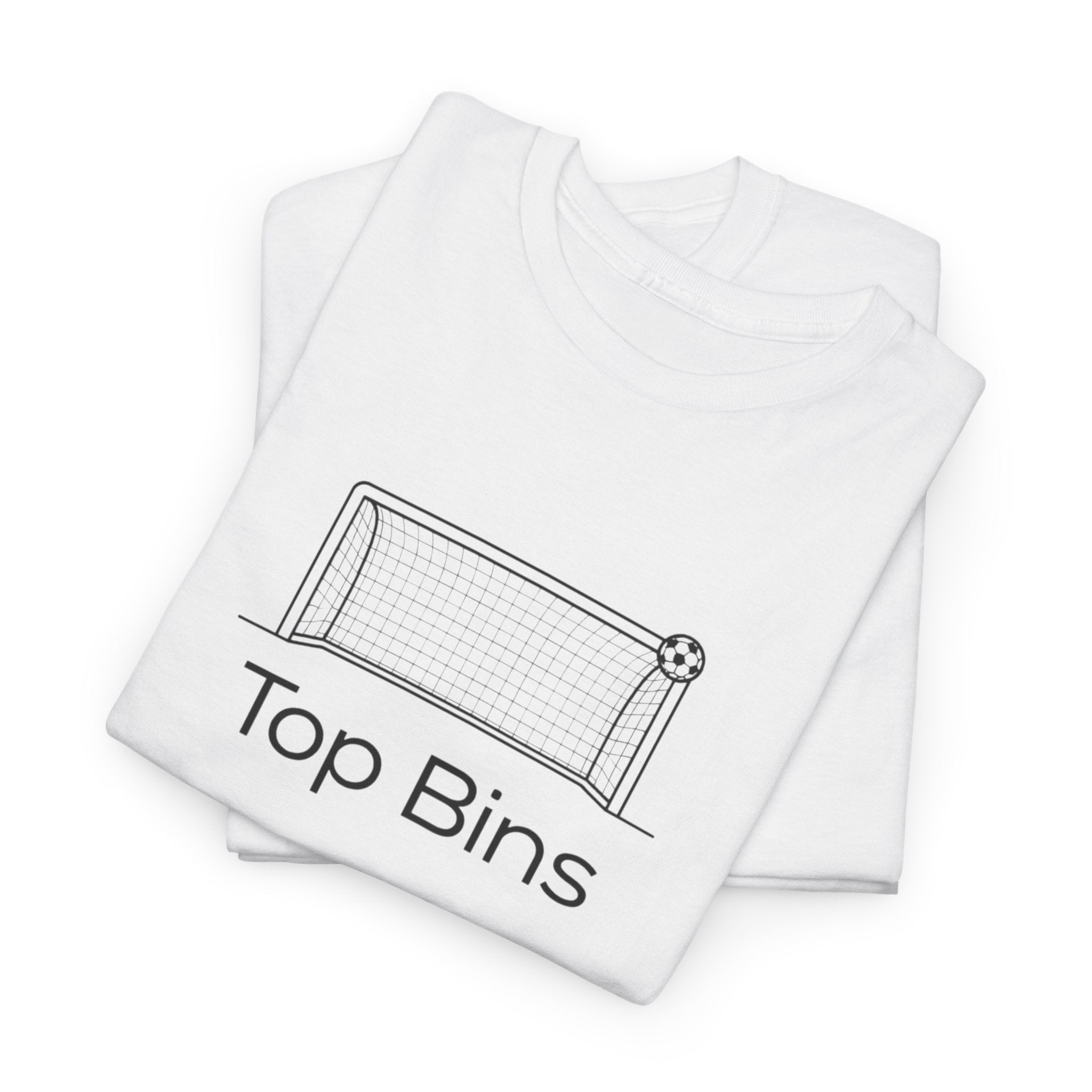 Top Bins T-Shirt – Minimal Soccer Goal Graphic Tee