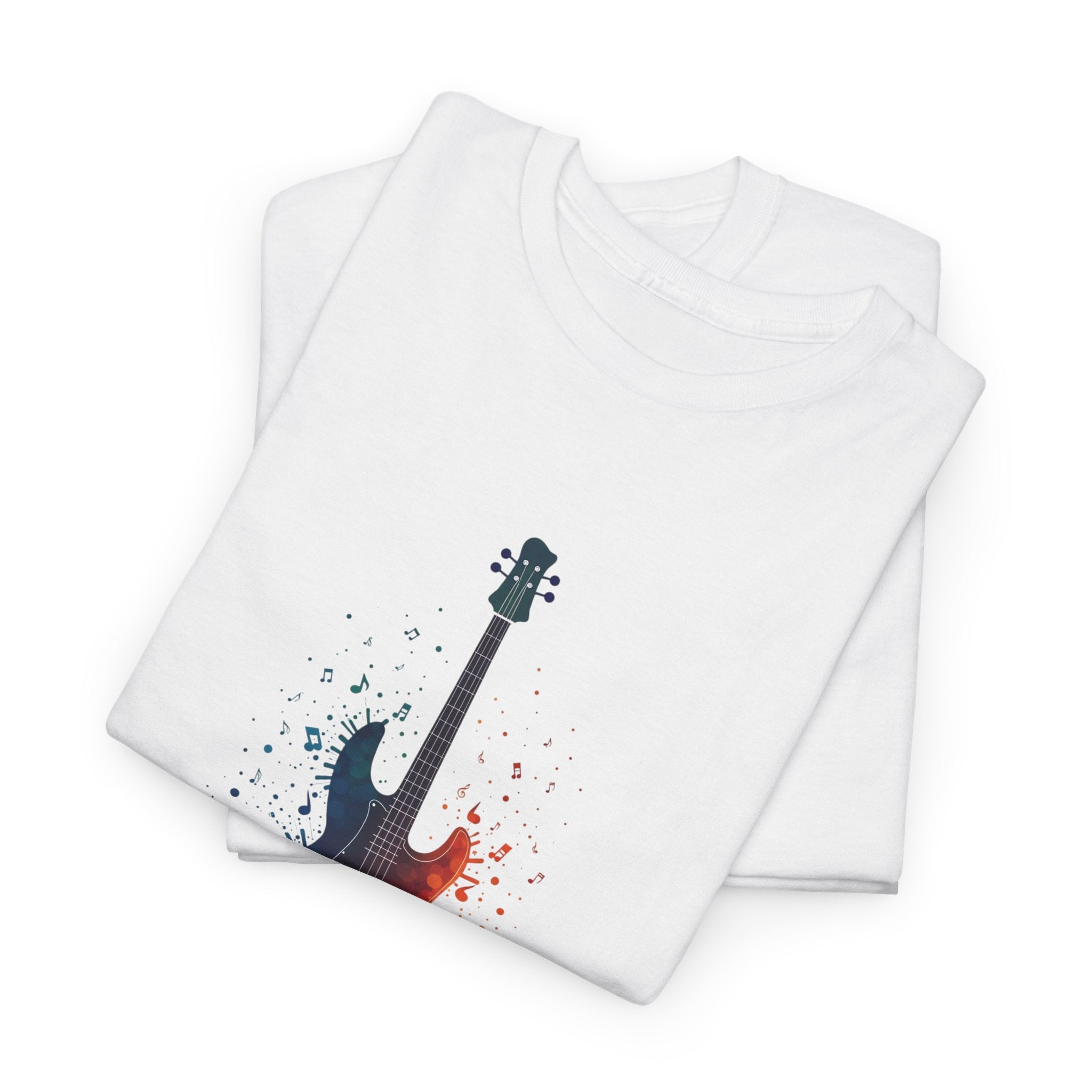 Guitar Splash T‑Shirt — Watercolor Electric Bass Guitar Music Tee