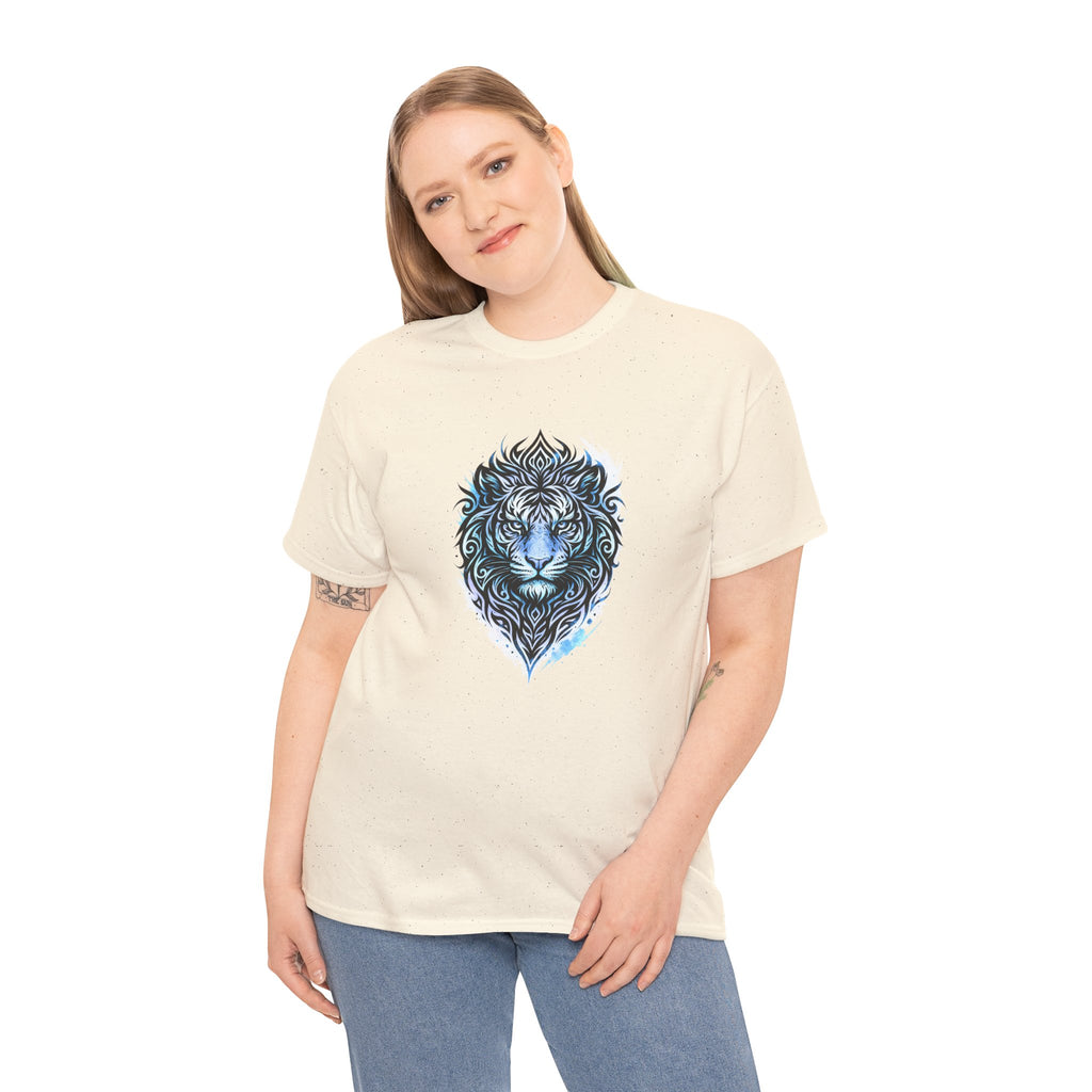 Tiger T-Shirt — Intricate Blue And White Tiger Graphic Tee