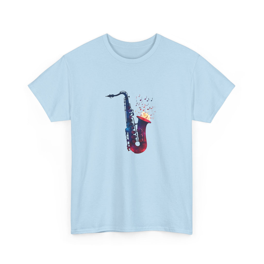 Saxophone Watercolor Tee — Artistic Jazz Instrument Shirt