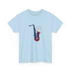 Saxophone Watercolor Tee — Artistic Jazz Instrument Shirt