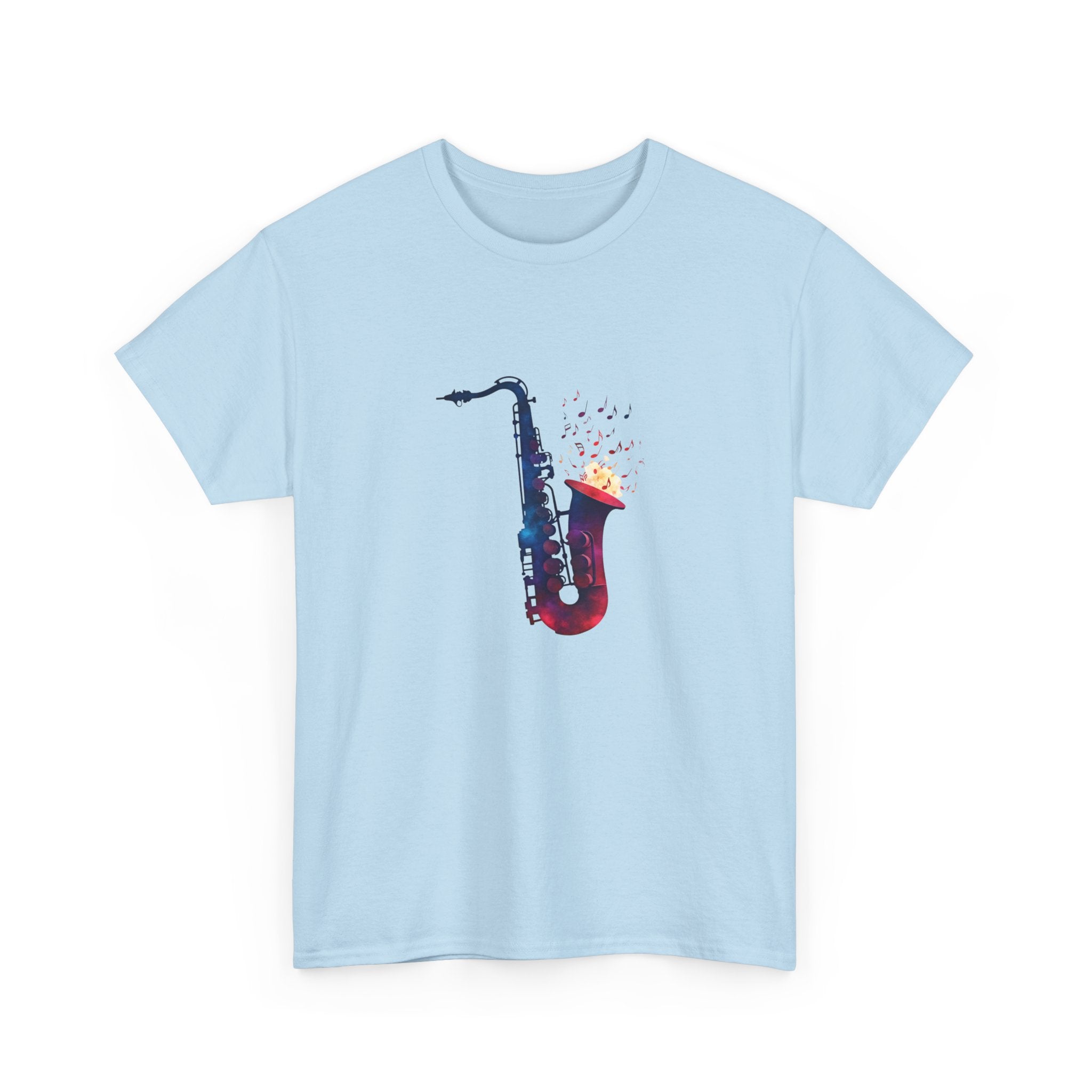 Saxophone Watercolor Tee — Artistic Jazz Instrument Shirt