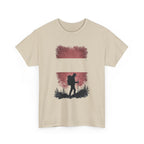 Austria Flag Hiker Silhouette Tee — Outdoor Adventure Backpacking T-Shirt