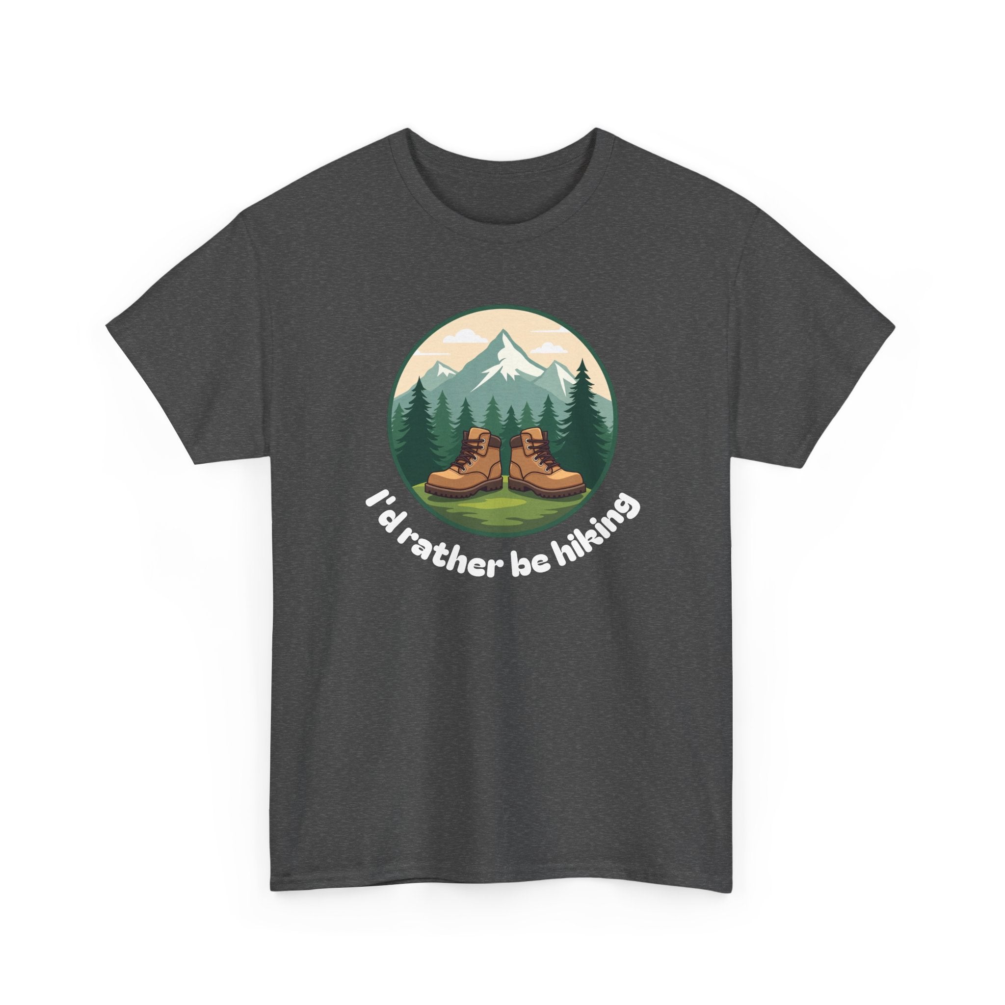 Hiking T-Shirt — 'I'd Rather Be Hiking' Mountain & Camping Graphic Tee