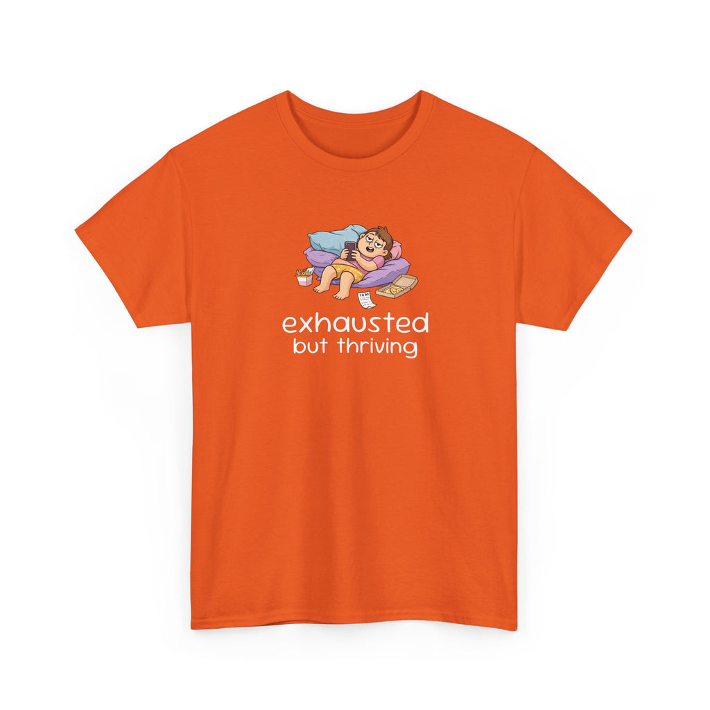 "Exhausted but Thriving" Cute Relaxed Graphic Tee