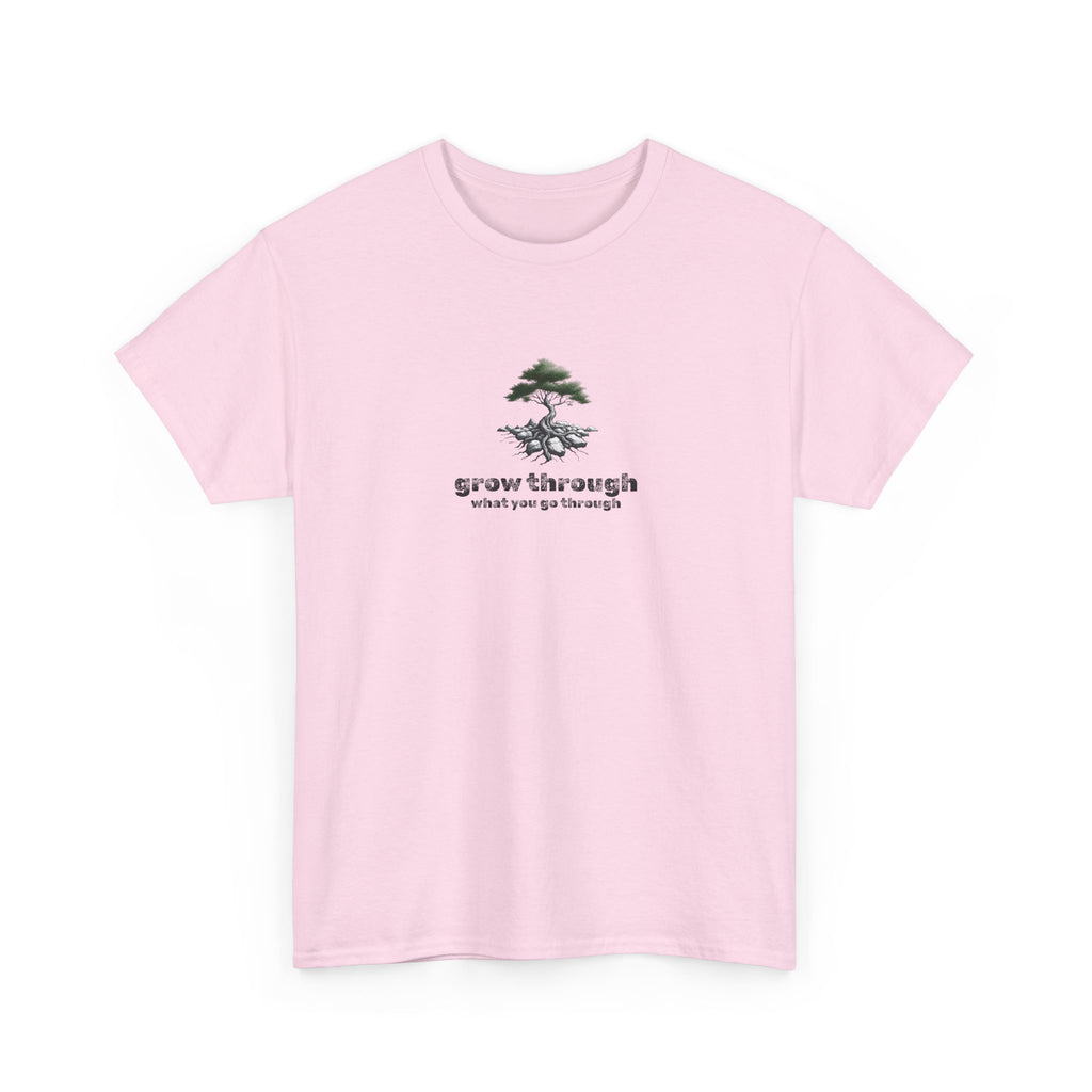 Grow Through What You Go Through Tee — Minimal Bonsai Tree Inspirational T-Shirt