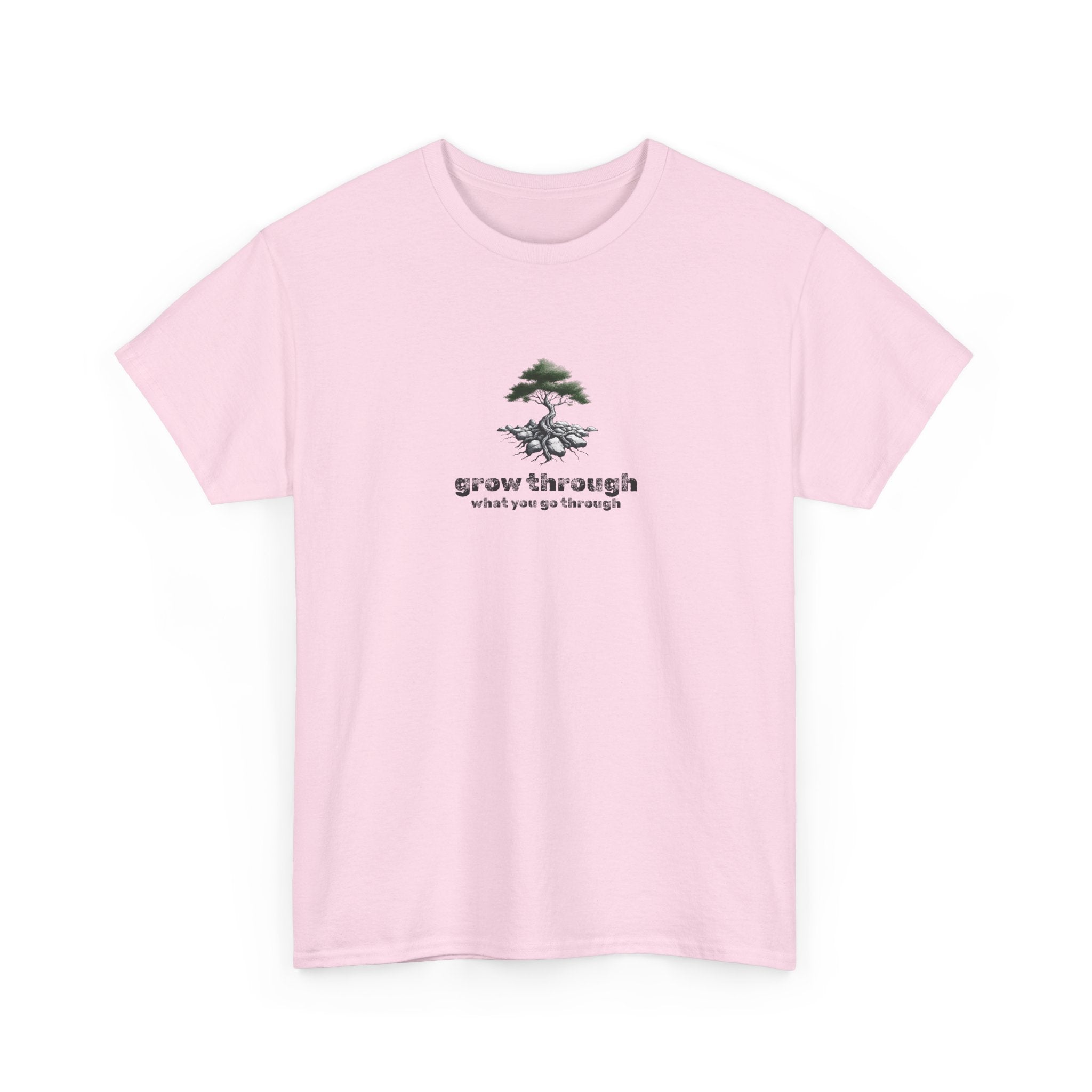 Grow Through What You Go Through Tee — Minimal Bonsai Tree Inspirational T-Shirt