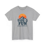 Type‑2 Fun Mountain T‑Shirt — "Type-2 Fun Still Worth It" Retro Sunset Tee