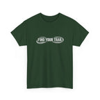 Find Your Trail T-Shirt — Hiking Adventure Tee with Bootprint Design