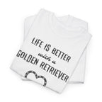 Life Is Better with a Golden Retriever Heart Dog Lover Tee