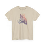 Owl Sketch Tee – Delicate Floral Line Art Graphic T-Shirt