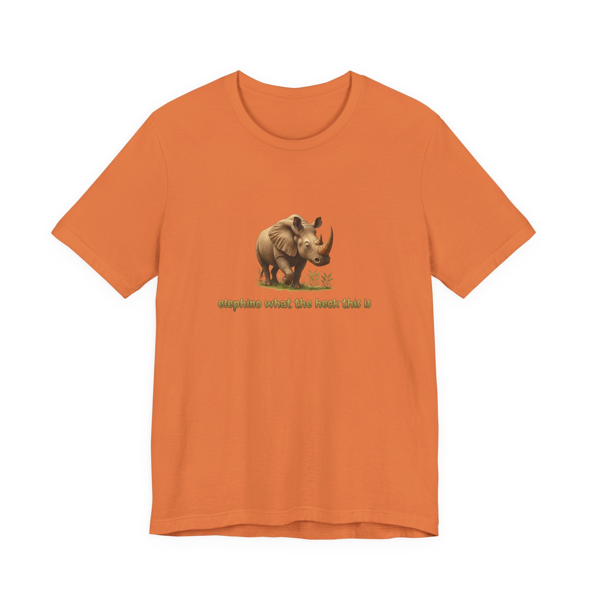 Elephant Rhino Graphic Tee — "elephino what the heck this is" Funny Wildlife T-Shirt