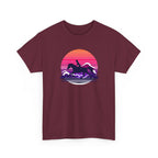 Woman Ride Horse Sunset T-Shirt — Retro Silhouette Beach Vibe Tee