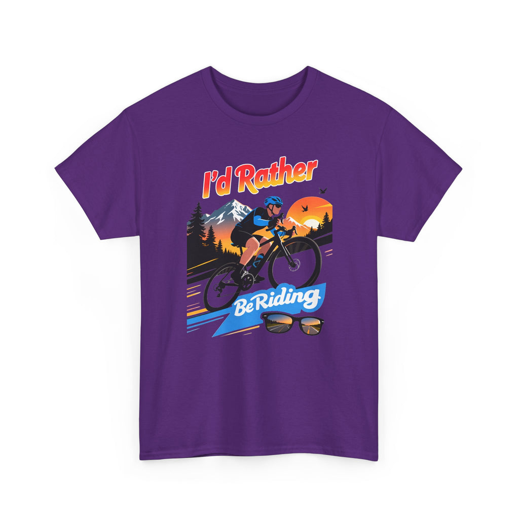 Cycling T-Shirt — "I'd Rather Be Riding" Graphic Tee