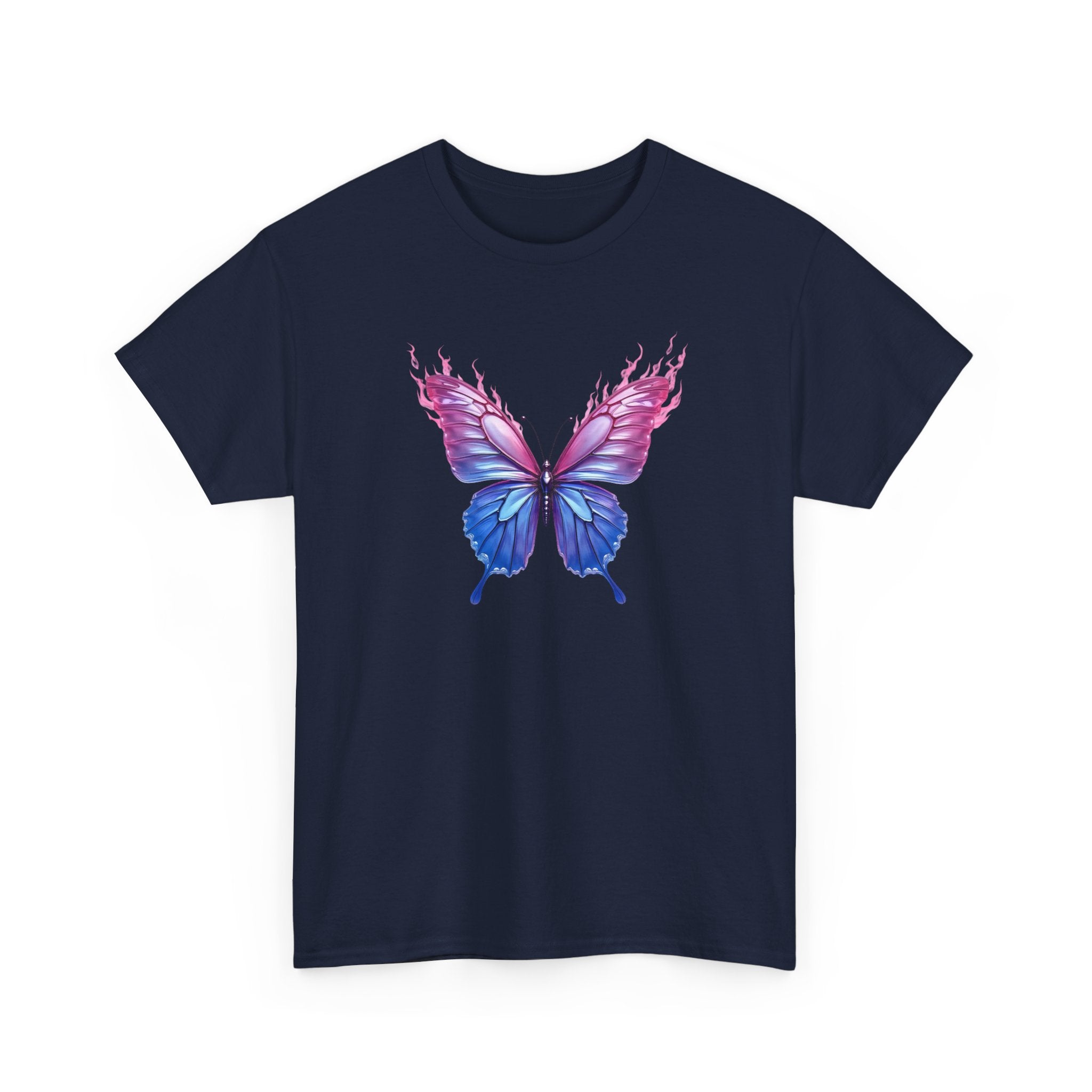Butterfly Graphic Tee — Pink & Blue Watercolor Butterfly Shirt