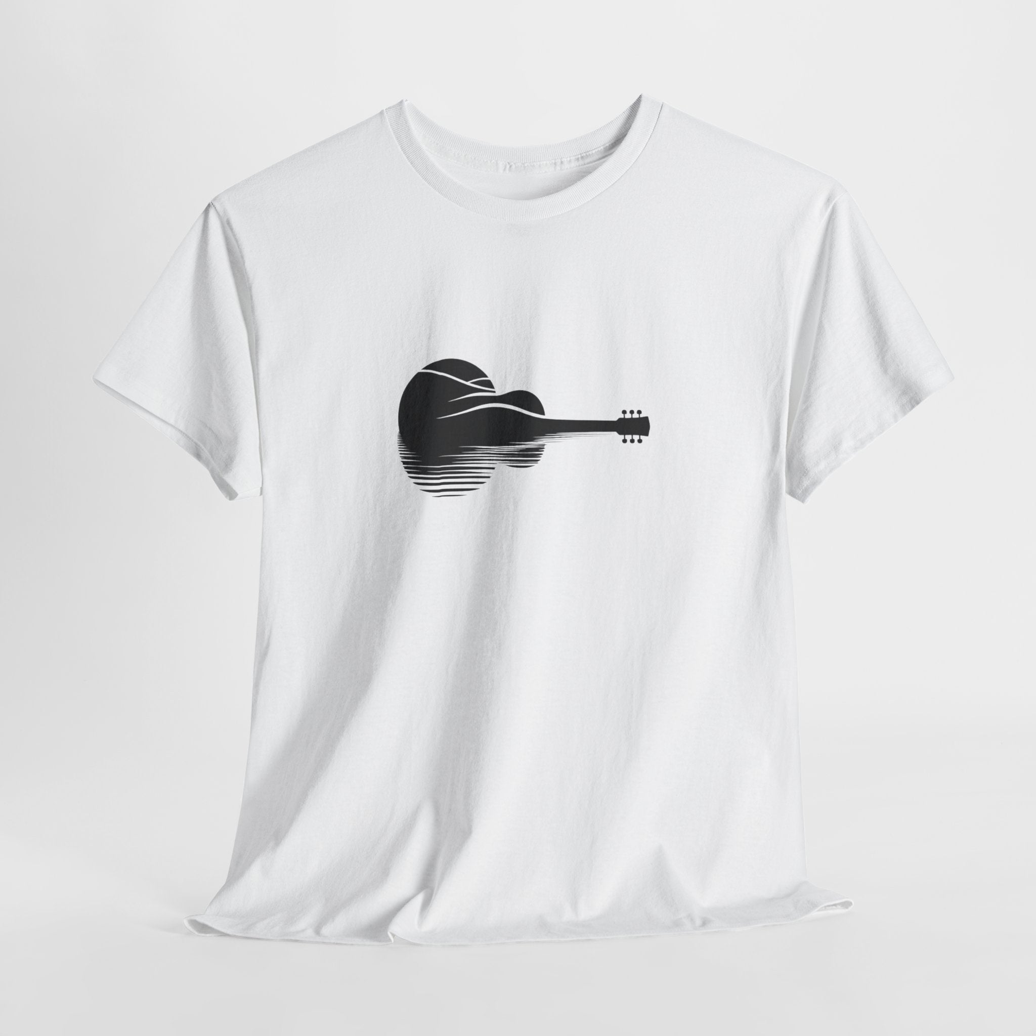Guitar Silhouette Tee – Minimal Acoustic Music T-Shirt