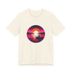 Sunset Fishing T‑Shirt — Retro Ocean Silhouette Tee Woman Fishing