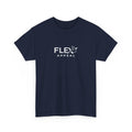 gym workout t-shirt with 'flex appeal' text on a white background