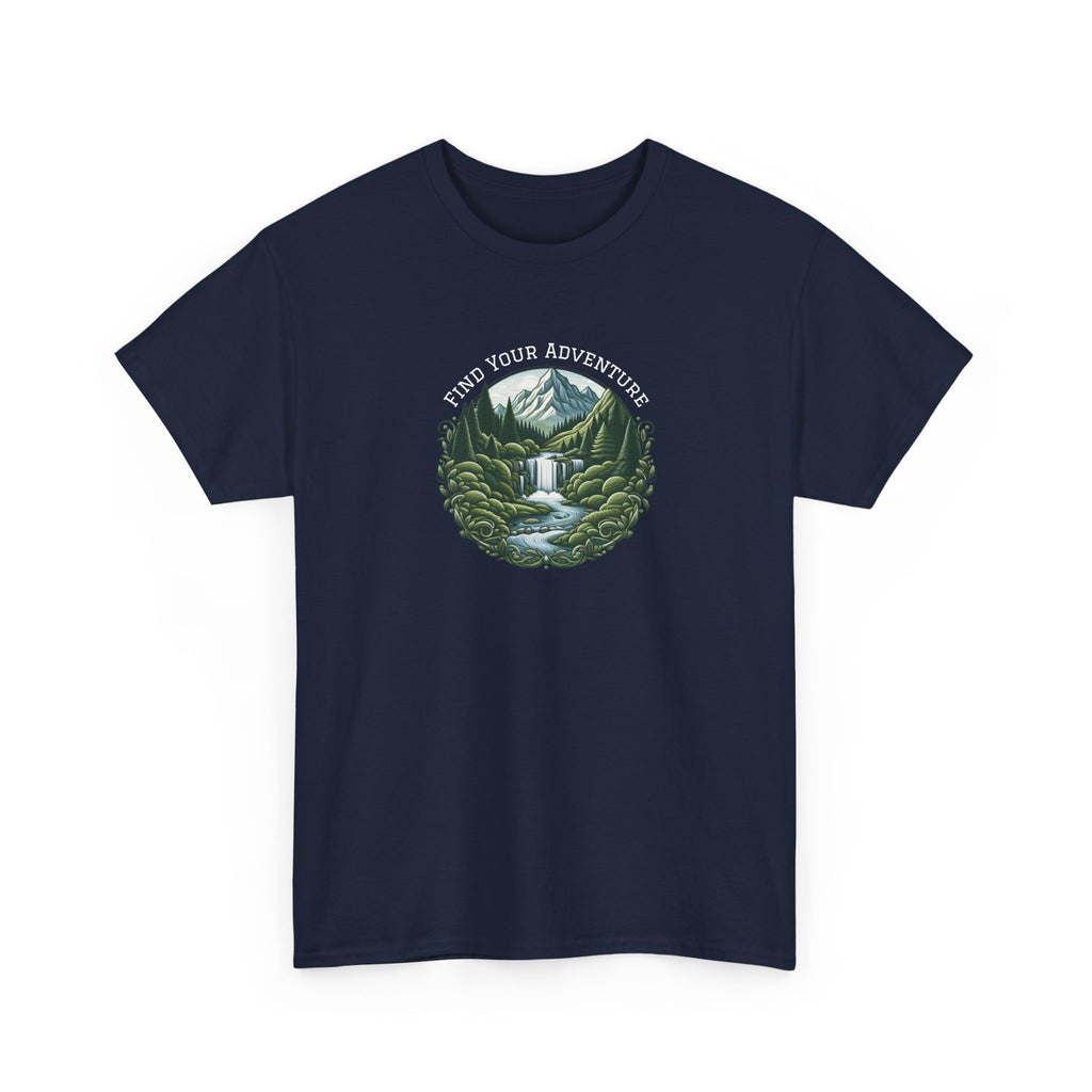 Nature Adventure T-Shirt — Find Your Adventure Mountain & Waterfall Graphic Tee