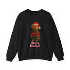 Crewneck Sweatshirt — Cute Puppy in Santa Outfit “Happy Holidays!” Christmas Sweater