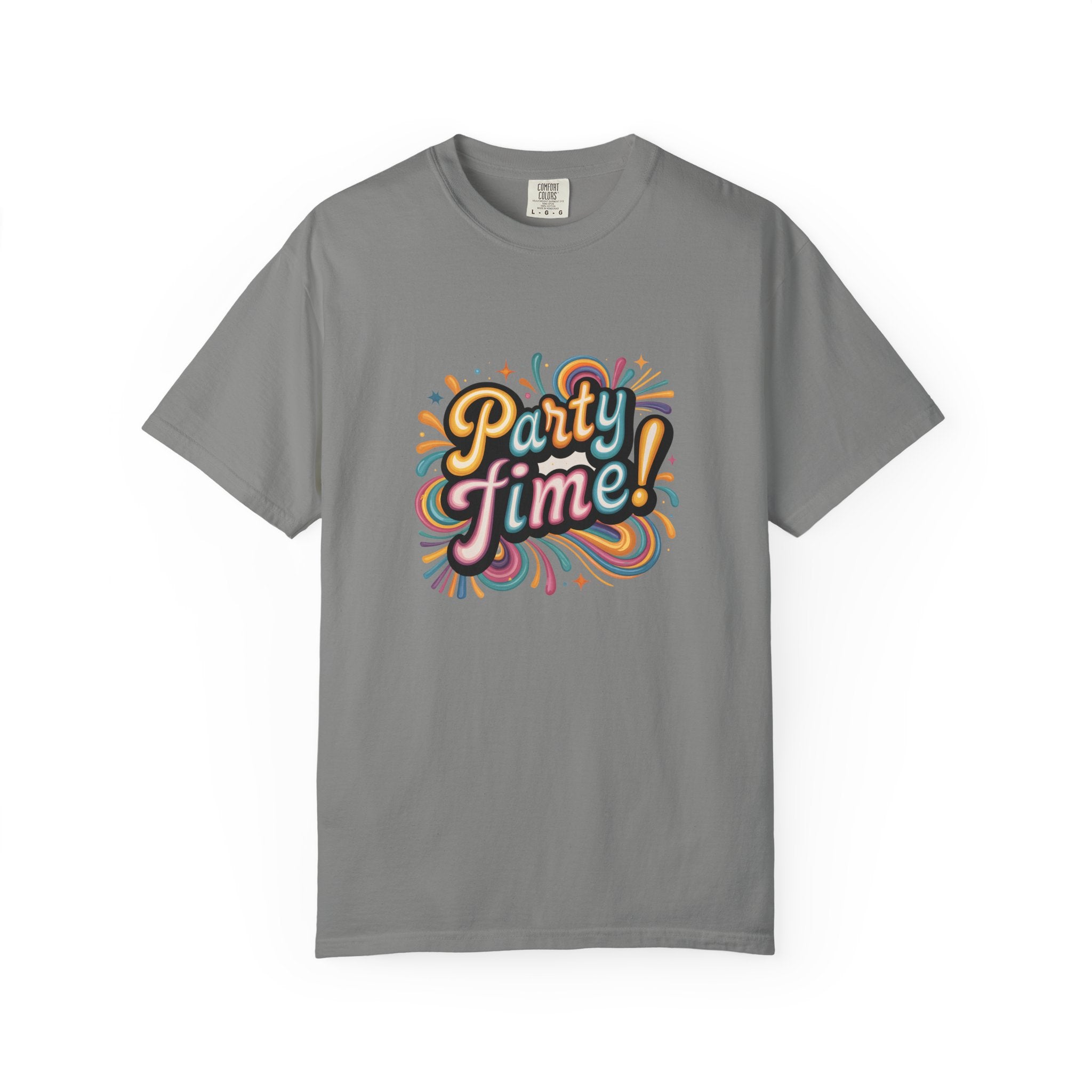 Party Time! Graphic T-Shirt — Retro Colorful Celebration Tee