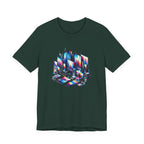 Retro Glitch City T-Shirt — Neon Vaporwave Pixel Tech Devices Tee