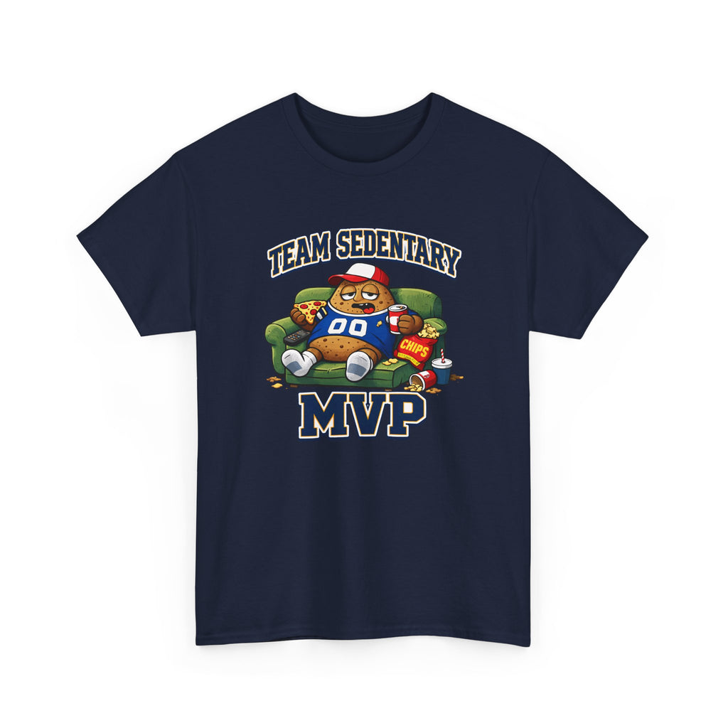 Funny Sports Fan Couch Potato 'Team Sedentary MVP' T-Shirt — Lazy Couch MVP Tee