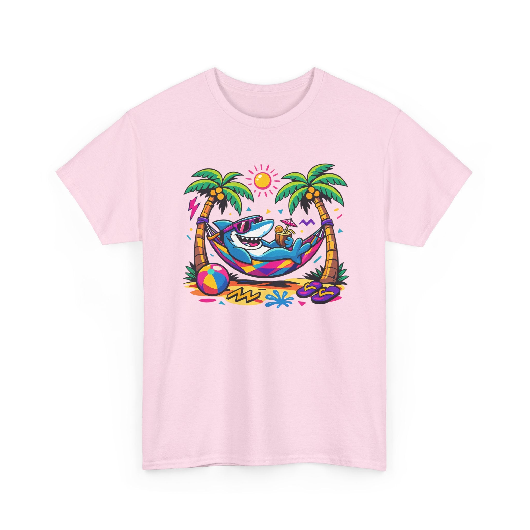 Beach Shark Hammock T‑Shirt — Tropical Summer Vibes Graphic Tee
