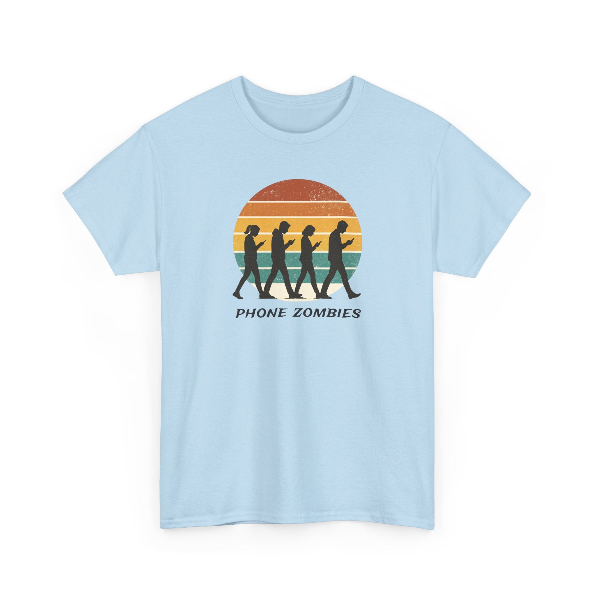Retro Walking Silhouette T‑Shirt - Smartphone Zombies