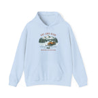 Snowmobile Ski and Ride Hoodie — Vintage Mountain Winter Adventure Pullover