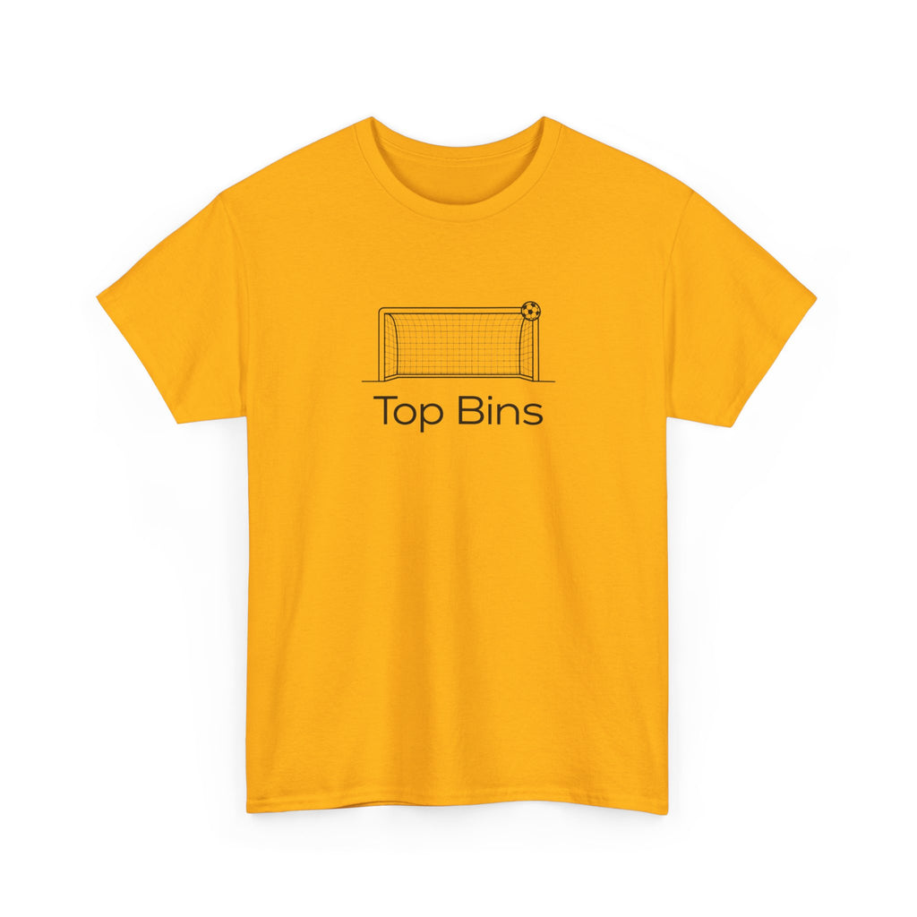 Top Bins T-Shirt – Minimal Soccer Goal Graphic Tee