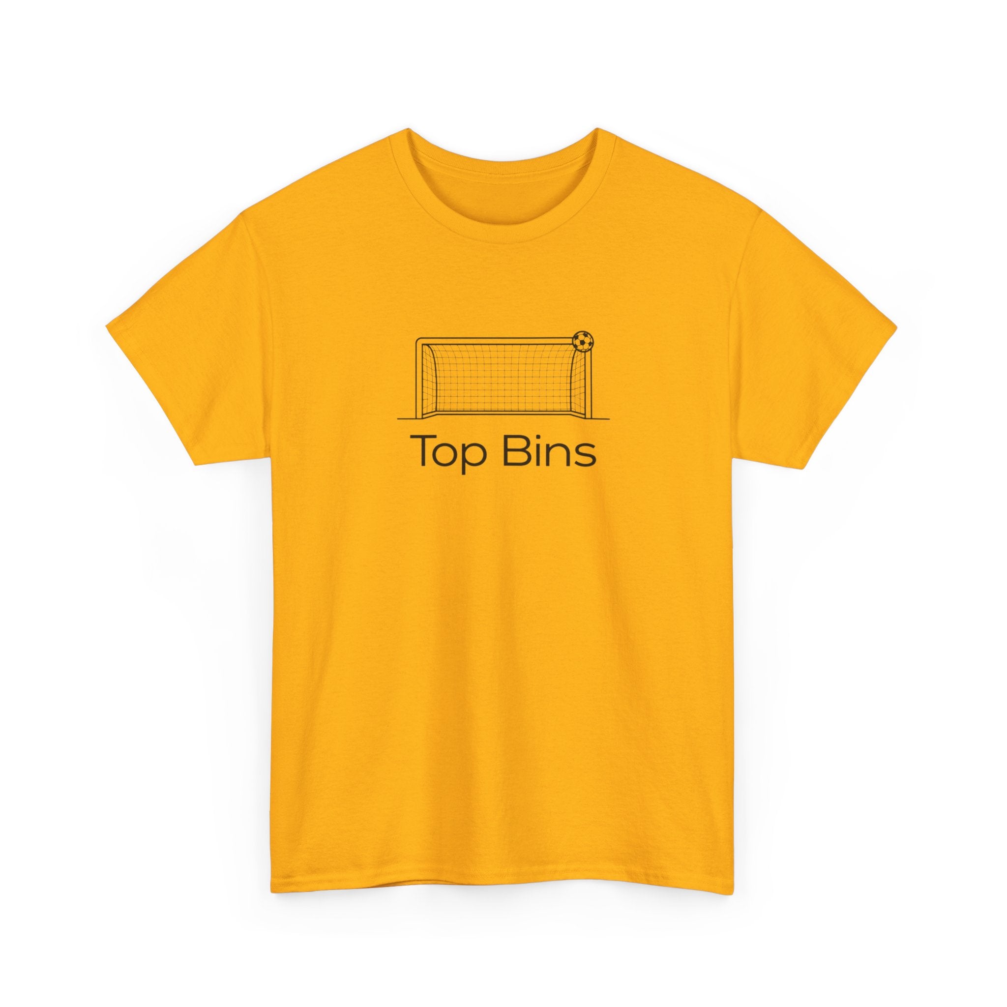 Top Bins T-Shirt – Minimal Soccer Goal Graphic Tee