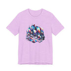 Retro Glitch City T-Shirt — Neon Vaporwave Pixel Tech Devices Tee