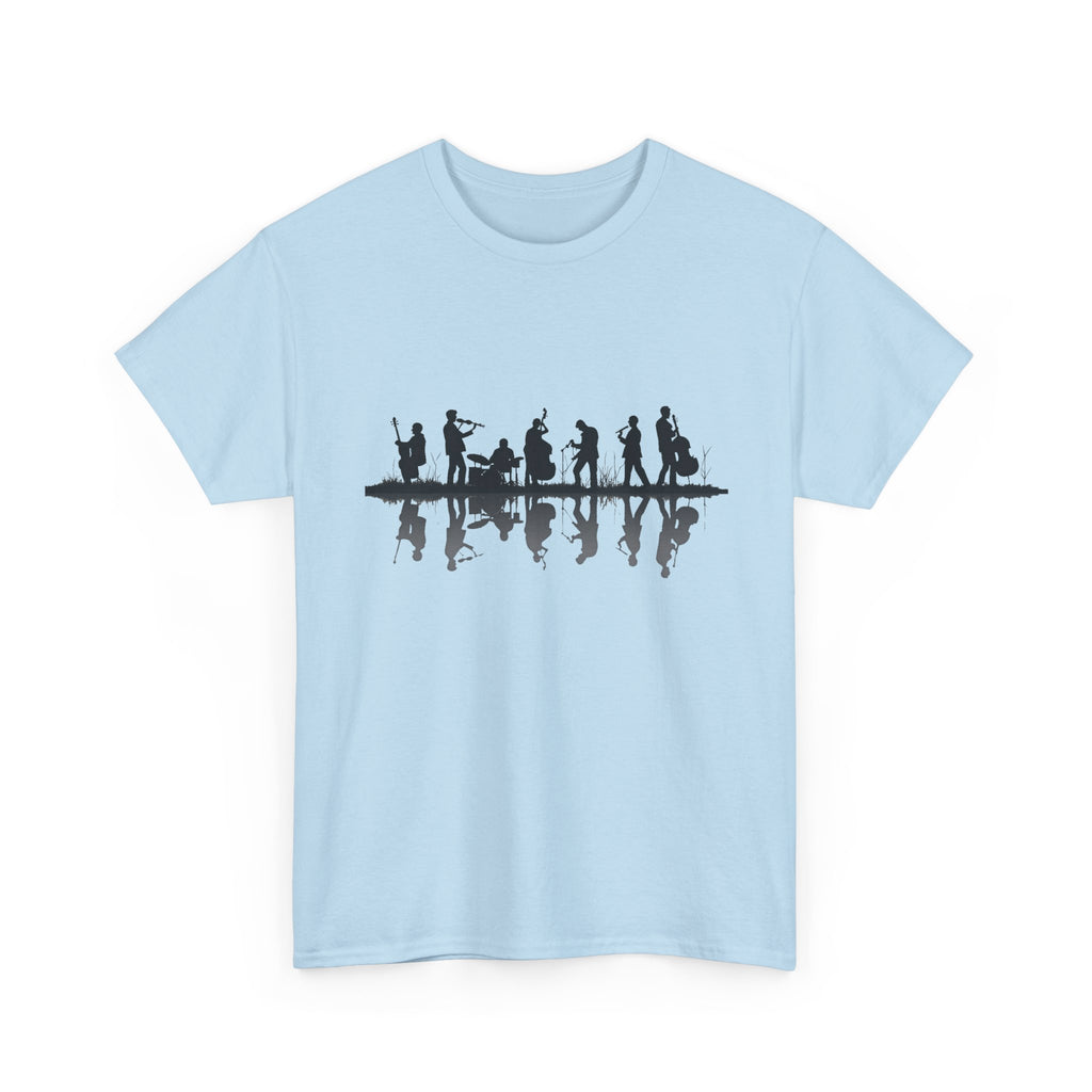 Music Band Silhouette Tee — Musicians Reflection T-Shirt