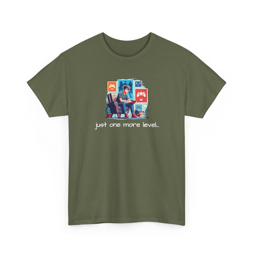 Guy Gamer Arcade T‑Shirt — "Just One More Level" Retro Video Game Tee