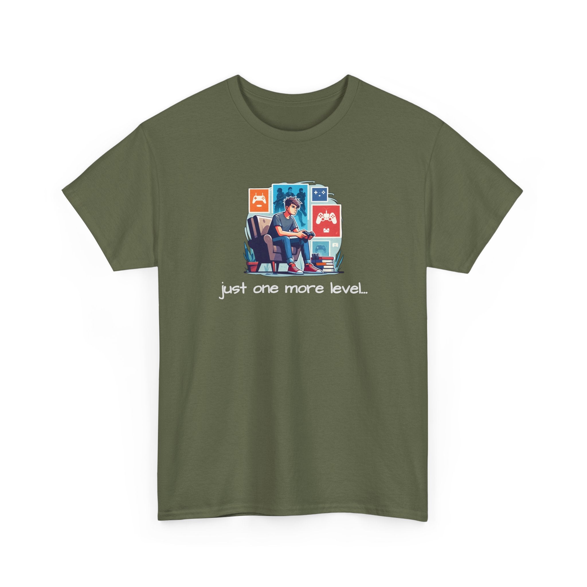Guy Gamer Arcade T‑Shirt — "Just One More Level" Retro Video Game Tee