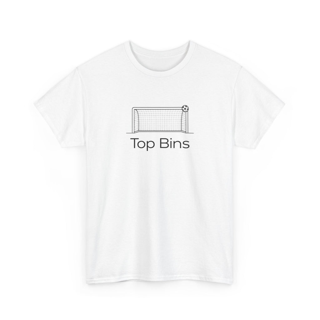 Top Bins T-Shirt – Minimal Soccer Goal Graphic Tee