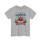 Funny Sports T-Shirt — "Inner Peace, Outer Trash-Talk" Bulldog Meditation Tee