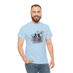 Silhouette Musicians Tee - Artistic Swirl Music Graphic Shirt