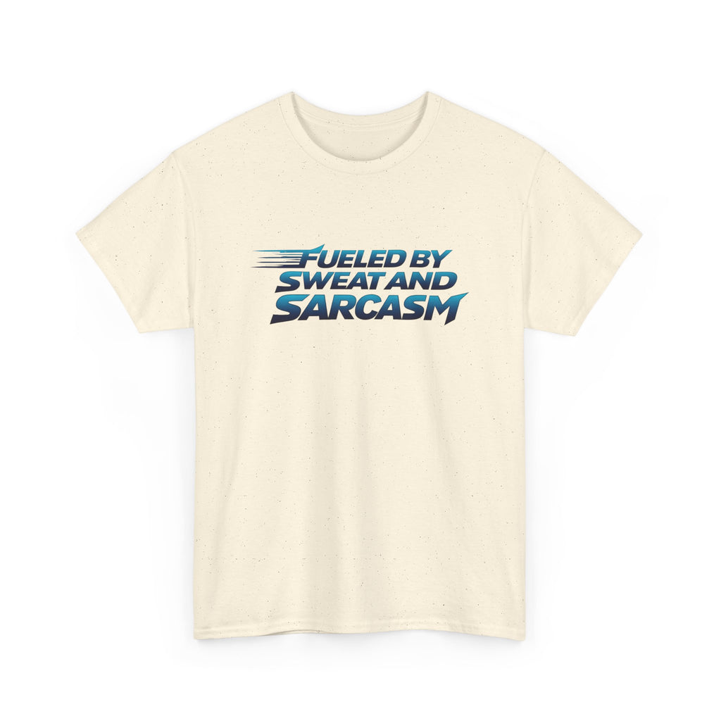 Fueled By Sweat and Sarcasm T-Shirt — Funny Gym Shirt for Workout Lovers