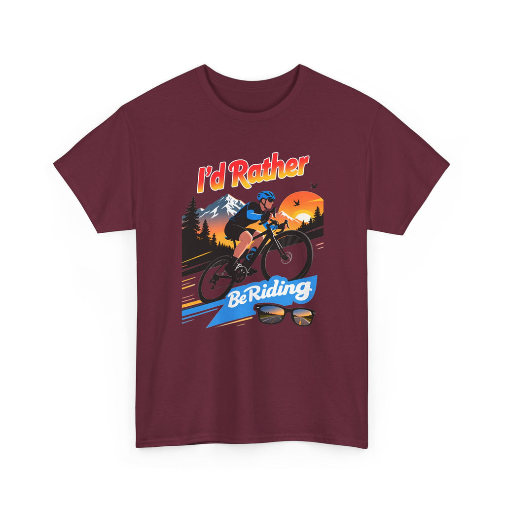 Cycling T-Shirt — "I'd Rather Be Riding" Graphic Tee