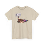 Cute Cartoon Girl 'I'm Fine' Funny Dry Humor Graphic Tee