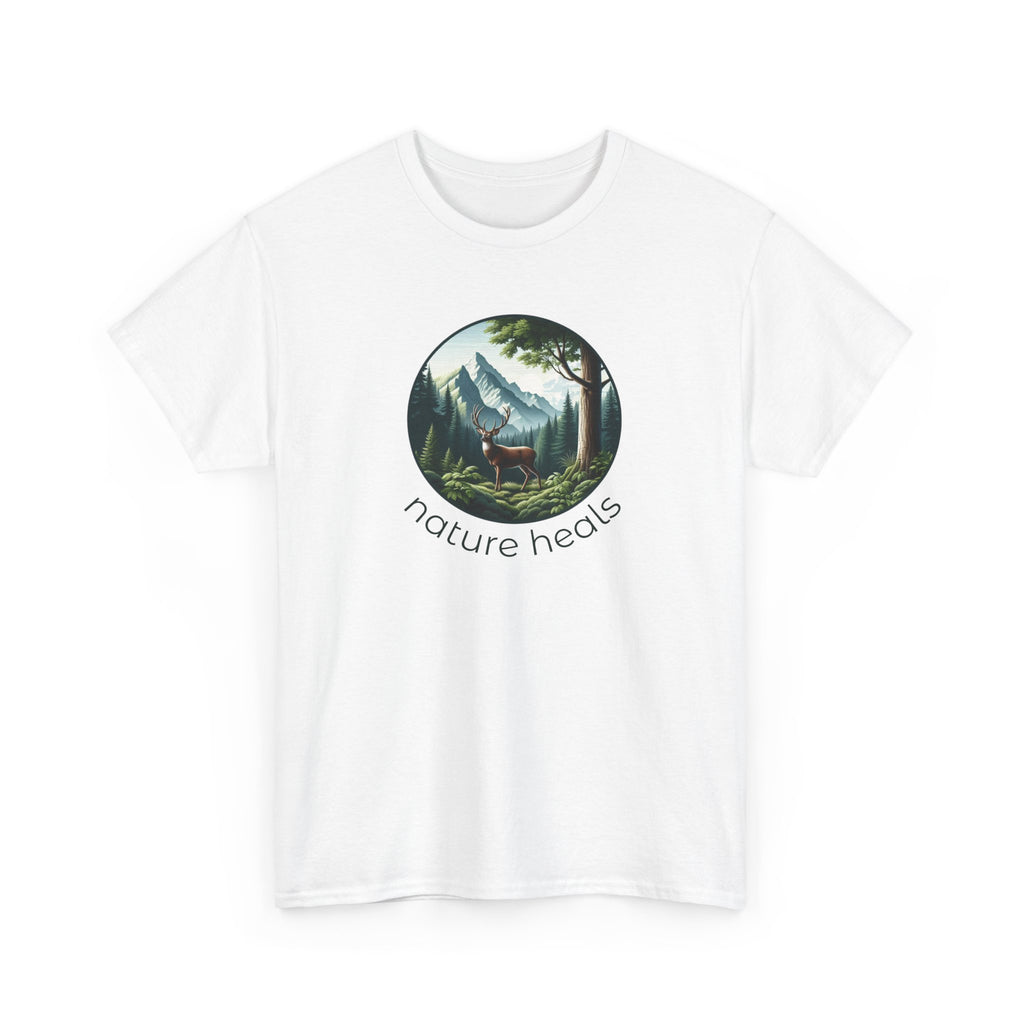 Nature Heals T-Shirt — Scenic Mountain Forest Graphic Tee