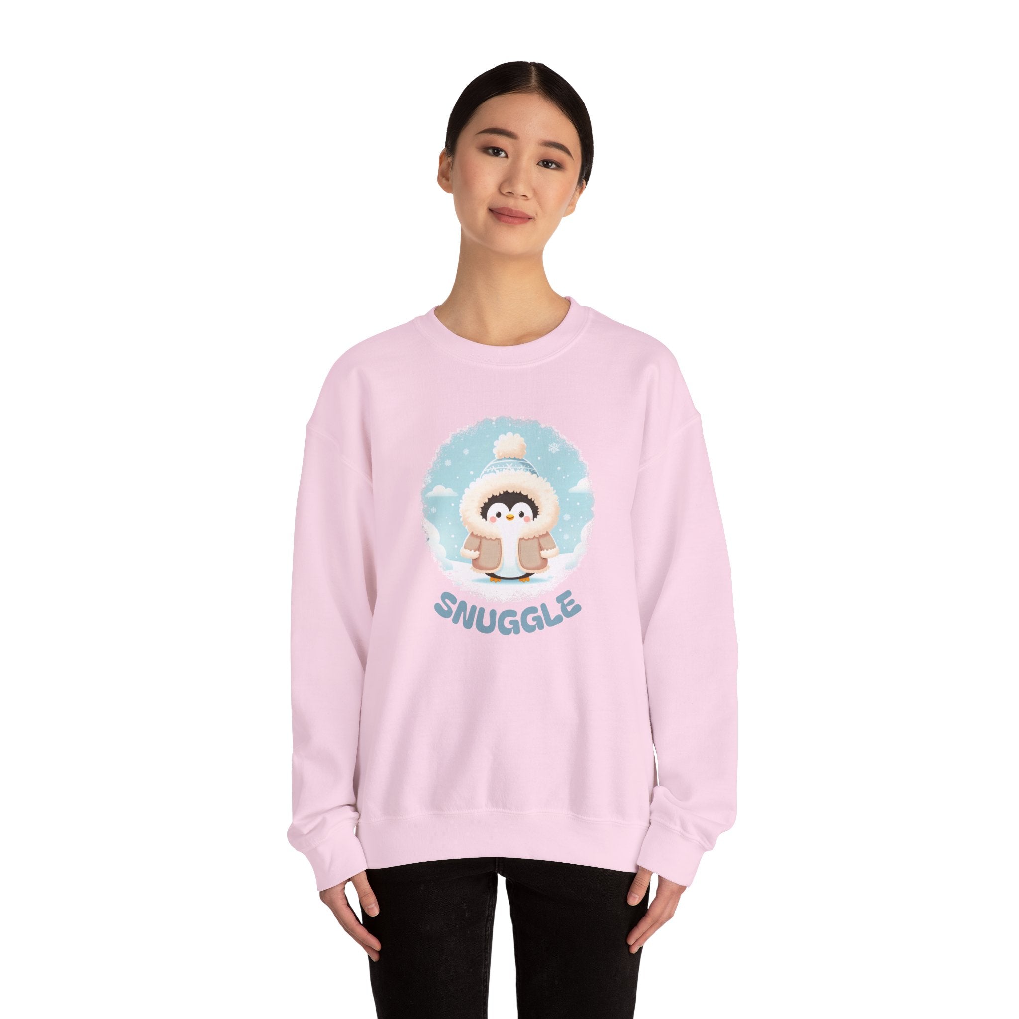 Snuggle Penguin Crewneck Sweatshirt — Cute Winter Cozy Pullover