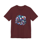 Retro Glitch City T-Shirt — Neon Vaporwave Pixel Tech Devices Tee